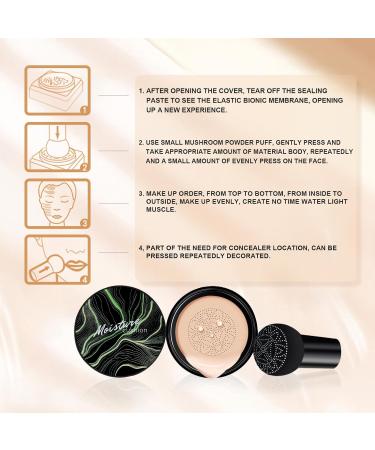 Nmbol CC Cream Mushroom Head Air Cushion Liquid Foundation Concealer Cover Make Up Concealer for Face and Neck Long-Lasting Even Skin Colour Make-Up Foundation Natural - Buy Online on GoSupps.com