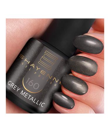 SHAYENNE Made in Germany Shellac Gel Nail Polish 15 ml for UV LED Lamp | 160 Grey | Gel Nail Polish for UV Nail Lamp | LED Nail Polish Gel Polish Nail Gel
