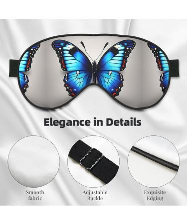 Blue Butterfly Print Eye Mask - Double-Sided Soft Light Blocking for Enhanced Sleep Quality - Buy Online on GoSupps.com