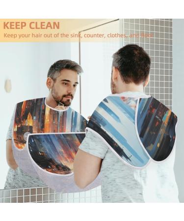 City Night View Beard Bib Apron - Best Beard Hair Catcher for Men | Perfect Gift for Dad Husband - Ideal for Father's Day Anniversary & Christmas - Buy Online on GoSupps.com