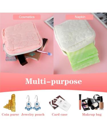 TIESOME Embroidery Sanitary Napkin Storage Bag 2Pcs - Portable Menstrual Cup & Period Pad Holder Pouch - Buy Online on GoSupps.com