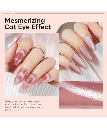 Modelones Nude Pink Glitter Gel Nail Polish Kit - 6 Colors | Soak off, Cat Eye Magnetic, DIY Manicure | Salon Quality Neutral Tones for Women - Buy Online on GoSupps.com