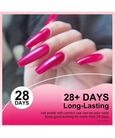 DouborQ Red Nail Polish Long-lasting Glossy Nail Art Varnish (03) Fluorescent Red - Buy Online on GoSupps.com