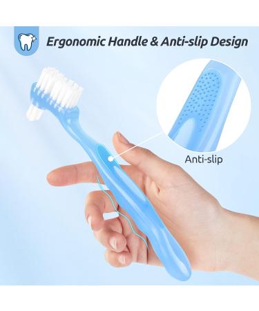 YCUS Premium Hard Denture Cleaning Brush Toothbrush (4-Pack) - Heavy Duty Double Bristle Heads for Deep Cleaning Care - Ergonomic Anti-Slip Handle - Portable Design - Multi-Layered Bristles - Hrad Bristles - 4 Color - Buy Online on GoSupps.com