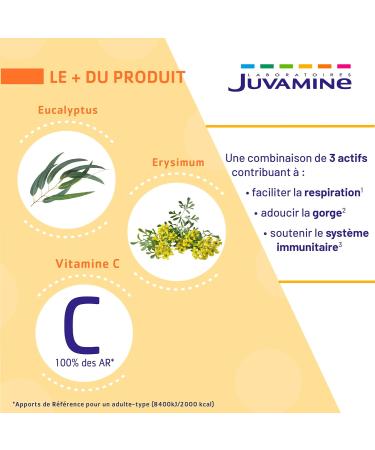 JUVAMINE - Expert Voies Respiratoires Facilite la respiration - Syst me immunitaire - Adoucit la gorge Eucalyptus - Erysimum - Vitamine C - 30 jours Fabriqu en France - Buy Online on GoSupps.com