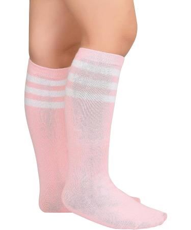 Century Star Kids Soccer Uniform Knee High Tube Socks - 2 Pairs, Pink/Black/White - Buy Online on GoSupps.com