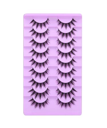 Anime Little Devil Spiky Manga Eyelashes - 9 Pairs Thick Asian Japanese Style Makeup Lashes by Mavphnee - Buy Online on GoSupps.com