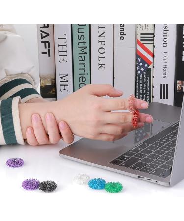 ASTER 8 Pieces Spiky Sensory Finger Rings Acupressure Ring Set Great Spikey Fidget Ring Fidget Sensory Toys for Silent Stress Reducer and Massager Improves Blood Circulation Multi-colored 8pcs - Buy Online on GoSupps.com