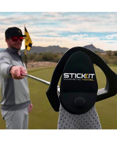 STICKIT Magnetic Golf Towel Gray - Premium Microfiber with Deep Waffle Pockets | Industrial Strength Magnet | Pack of 1 - Buy Online on GoSupps.com