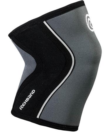 Rehband Knee Support Bandage - Strength Sport Neoprene for Cross Fit & Heavy Training | Unisex Steel Gray - 1 Pair Multiple Sizes & Colors - Buy Online on GoSupps.com