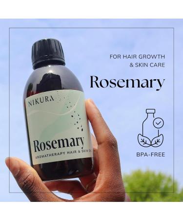 Nikura Rosemary Oil for Hair & Skin Care - 250ml | Hair Growth Serum | Beard Growth Treatment Oil with Almond Jojoba Argan | Vegan & UK Made - Buy Online on GoSupps.com