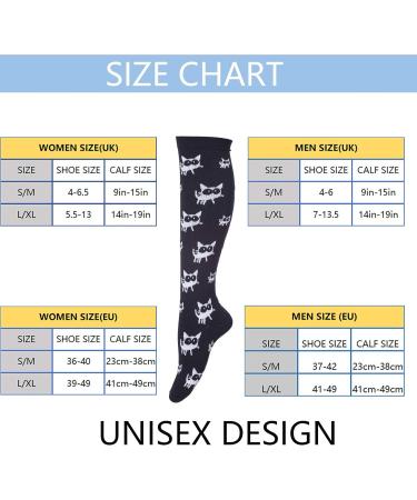 6 Pairs Compression Socks for Men & Women | Non-Slip Long Tube 20-30 mmHg | Ideal for Running, Nursing, Circulation, Recovery, Stamina Boost | Perfect for Hiking, Travel, and Flights - S-M Black & White - Buy Online on GoSupps.com