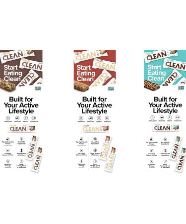 Ready Clean Protein Bars Variety pack Chocolate Peanut Butter Chocolate Chip Dark Chocolate Coconut Almond 5 servings per case total 3 cases/15 individual servings. - Buy Online on GoSupps.com