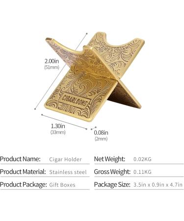 CIGARLOONG Cigar Stand Stainless Steel Foldable Travel Cigar Holder with PU Pouches(Gold) - Buy Online on GoSupps.com