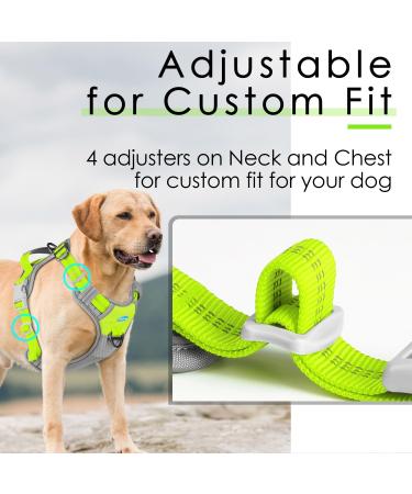 Thinkpet Anti-Zug Dog Harness - Adjustable Reflective & Breathable Control Harness with Handle (Small Bright Green) - Perfect for Comfortable Dog Walking - Buy Online on GoSupps.com