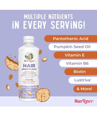 MaryRuth Organics Lion's Mane Liposomal (Coffee Cake) & Hair Growth MAX (Almond Cookie) | Clean Label Project Verified | Vitamins for Cognitive Support Beauty and Overall Health | Vegan Non-GMO - Buy Online on GoSupps.com