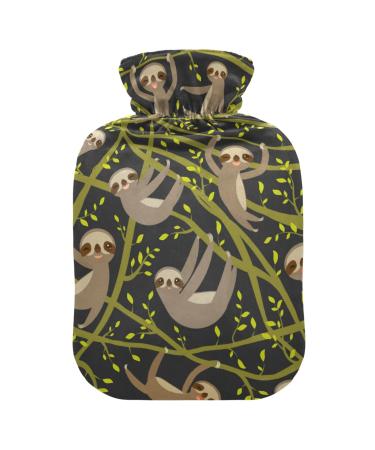 Heat bottles with cover funny sweet sloth heating bag for pain relief for children and adults hot water bed warmers 2 liters