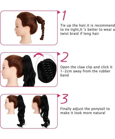 Curly Dark Black Claw Clip Ponytail Extension 18 Inch - Buy Online on GoSupps.com