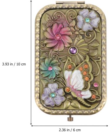 Buy Healifty Portable Vintage Makeup Mirror - Double Sided Folding Metal Travel Mirror for On-the-Go Glam - Buy Online on GoSupps.com