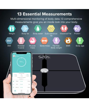 BAIFROS Bluetooth Body Fat Scale with ITO Technology - Smart Scales for Body Weight & Fitness Tracking | 13 Measurements | ST/LB/KG - Buy Online on GoSupps.com