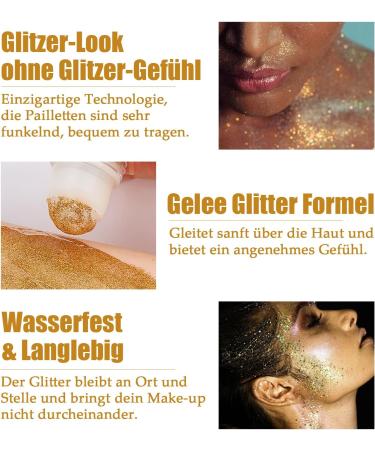  EONFAVE Roll-on Glitter Body Gel Gold Glitter Mermaid Face Holographic Festival Liquid Festival Accessories Glitter Twill Glitter Halloween Rave - Buy Online on GoSupps.com