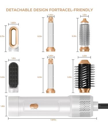 6 in 1 Hair Dryer Brush Set | Volumizer Curler & Straightener | Detachable Hot Air Brush for Effortless Hair Styling - Buy Online on GoSupps.com