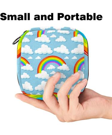 Portable Women's Binding Storage Bags for Menstrual Products | Rainbow Print | Ideal for Teen Girls & First Period Essentials - Buy Online on GoSupps.com