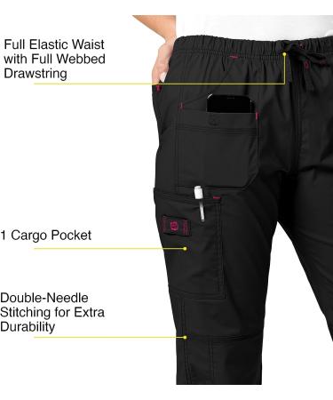 WonderWink Women's Wonderflex Faith Scrub Pant Large Black - Buy Online on GoSupps.com