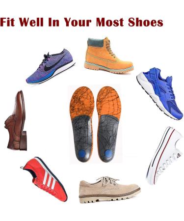 Orthotic Insoles for Flat Feet & Plantar Fasciitis - Arch Supports for Pain Relief | Unisex Blue Size US Men 8.5/Women 10.5 - Buy Online on GoSupps.com