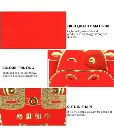 NOLITOY 24 Pcs 2021 2021 Year of The Ox Red Packet New Year Red Envelopes Cartoon Ox Year Red Envelopes Decorative Envelopes Wedding Purse Wedding Money Envelope New Year Red Packet Lucky Redx2pcs 17X9CMx2pcs - Buy Online on GoSupps.com