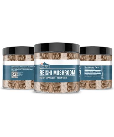 Earthborn Elements Reishi Mushroom 200 Capsules Pure & Undiluted No Additives 200 Count (Pack of 1) - Buy Online on GoSupps.com