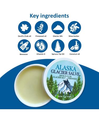 Alaska Glacier Salve - Herbal Super Salve for Dry Skin & Muscle Relief | Nourishing Balm with Devil's Club & Fireweed Oils - All Skin Types - Buy Online on GoSupps.com