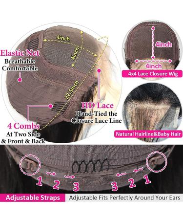 Recomtic Water Wave 4x4 Lace Closure Wig 22inch, 150% Density Curly Human Hair Wig for Black Women - Pre Plucked, Glueless, Wear and Go - Buy Online on GoSupps.com