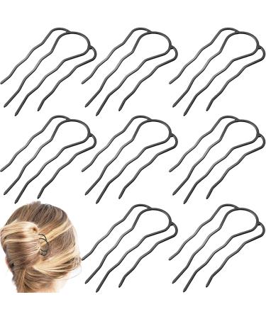 8 Pieces Hair Side Combs  Metal Hair Fork Clip Hair Pins for Buns 4 Prong Hair Updo U-Shape Hair Sticks for Women Hair Styling Tool Accessories Black - Buy Online on GoSupps.com