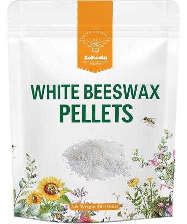 Lehody Natural White Beeswax Pellets 1lb - Cosmetic Grade, Triple Filtered for Skincare, Hand Cream, Lotion, Lip Balms, & Candle Making - Buy Online on GoSupps.com