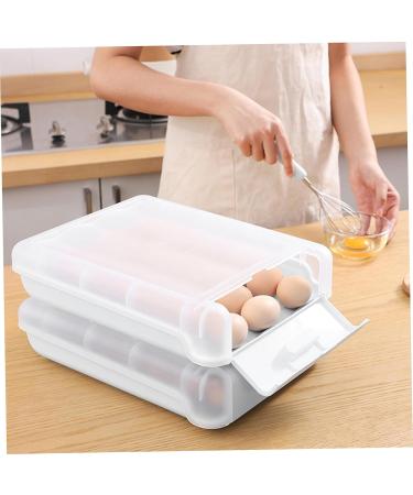 Uonlytech Kitchen Storage Box Storage Plastic Drawers Storage Drawers Plastic Egg Supply Food re-usable White 33X25X8cm - Buy Online on GoSupps.com