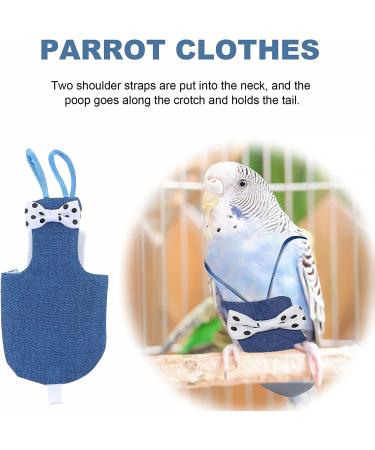 TEHAUX Bird Diaper Harness | Parrot Flight Suit | Cockatiel Costume | Budgerigar Diaper | Pet Bird Vest with Leash (Random Bow Style) - Buy Online on GoSupps.com