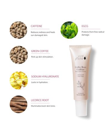 100% PURE Coffee Bean Face Serum EGCG Licorice Root & Hyaluronic Acid Drops - Tighten Brighten & Protect Daily Liquid Caffeine For Faded Skin - Ultimate Glow Skincare for Women & Men - 1 fl oz - Buy Online on GoSupps.com