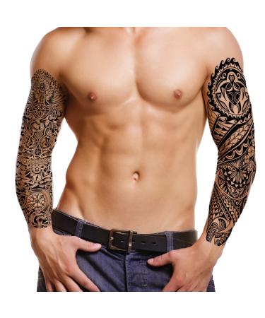 Kotbs Waterproof Black Totem Arm Sleeve Temporary Tattoos Set - 12 Sheets - Buy Online on GoSupps.com