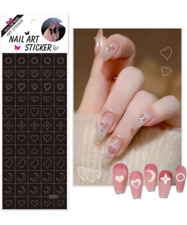 NICENEEDED Airbrush Nail Stickers Nail Stencils French Nail Decals Printing Template Stencil Tool Hollow 3D Self-Adhesive Design Butterfly Star Heart Cross DIY Nail Art Manicure Charms Decoration - Buy Online on GoSupps.com