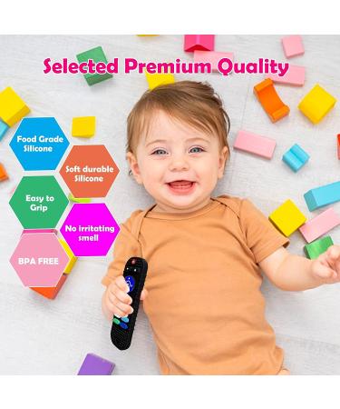 Tronphy Silicone Teether Toys - Remote Control Game Pad Shape Teething for Toddler - Chew Toys for 6-12 Months Baby - Sensory Press Button - 2 Pcs (Black) - Buy Online on GoSupps.com