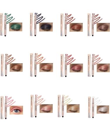 Long Lasting Double End Glitter Pearlescent Eye Pen Stick Pencil Eyeshadow Makeup Highlighter Waterproof Shimmers Shimmering Eye Makeup Pen Beauty and Health Double Ended Eyeshadow Makeup Look 9 - Buy Online on GoSupps.com