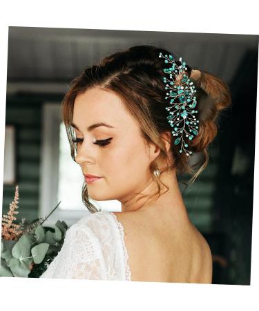 DRESSOOS wedding hair accessories bridal hair comb green hair comb lightweight hair comb bride headpiece wedding hair comb hair styling accessories side hair comb crystal headgear hairpin - Buy Online on GoSupps.com