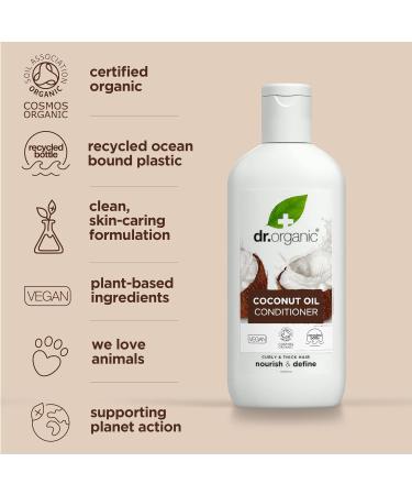 Dr Organic Coconut Oil Conditioner 265ml | Natural Vegan Paraben & SLS-Free | Eco-Friendly for Normal & Dry Hair - Buy Online on GoSupps.com