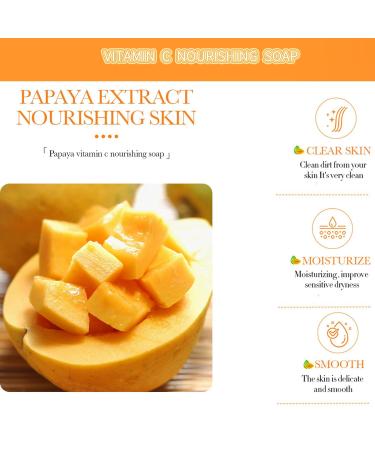 Natural Papaya Soap Bar for Face & Body - 2 PCS with Box | Moisturizing Cleansing Firm & Smooth Skin | All Skin Types - Buy Online on GoSupps.com