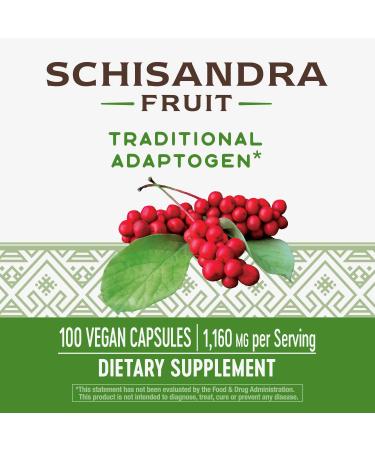 Nature's Way Schizandra Capsules - 100 Count, Fruit Extract for Natural Wellness - Buy Online on GoSupps.com