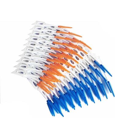 SUPVOX 80pcs Interdental Brush & Dental Floss Set - Gums Toothpick Tool for Effective Teeth Cleaning (Blue & Orange) - Buy Online on GoSupps.com
