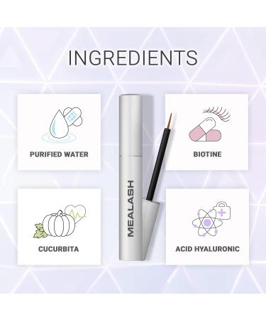 Eyelash Growth Serum - Growth Activator - Longer Thicker and Fuller Eyelashes I Treatment Rich in Nutritious Active Ingredients - Mealash - Plastimea - Buy Online on GoSupps.com