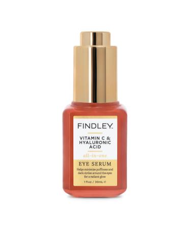 Findley Vitamin C & Hyaluronic Acid All-in-One Eye Serum | Minimizes Puffiness & Dark Circles | Radiant Glow (1 Fl Oz) - Buy Online on GoSupps.com