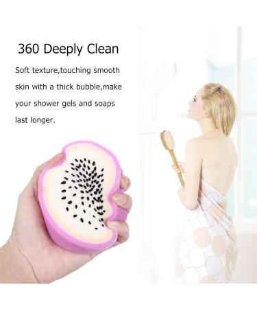 Luxshiny 4pcs Fruit Shower Brushes for Babies & Toddlers - Fun Watermelon Strawberry Kiwi Bath Sponges - Buy Online on GoSupps.com